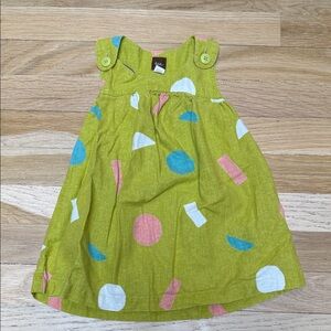 Tea Collection Green Dress with Pink and Blue Accents